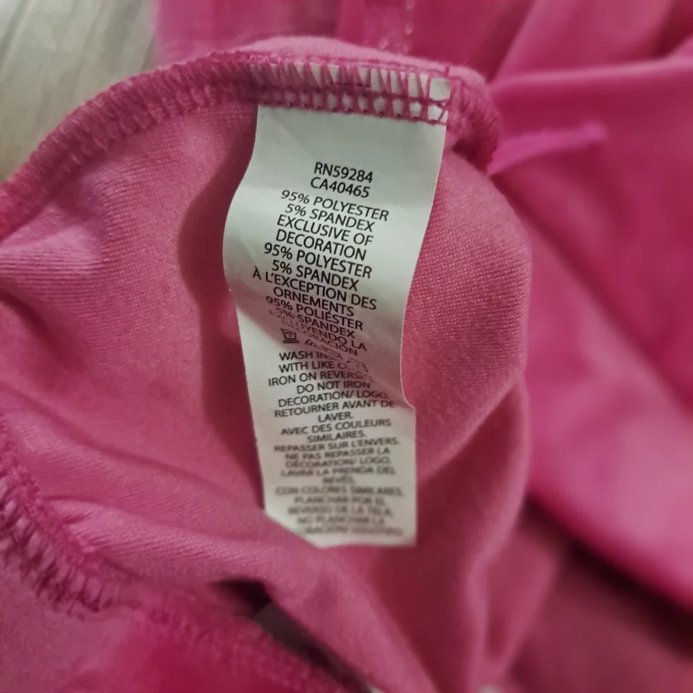 The Children's Place Girl's Pink Velour Flare-Leg Activewear Pants Size 7/8 M